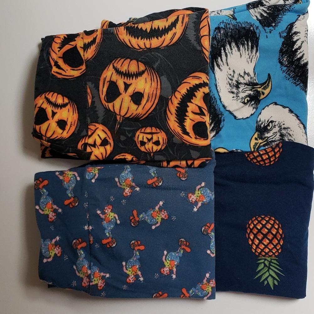 LuLaRoe tween leggings Halloween pineapple eagle clown Kids